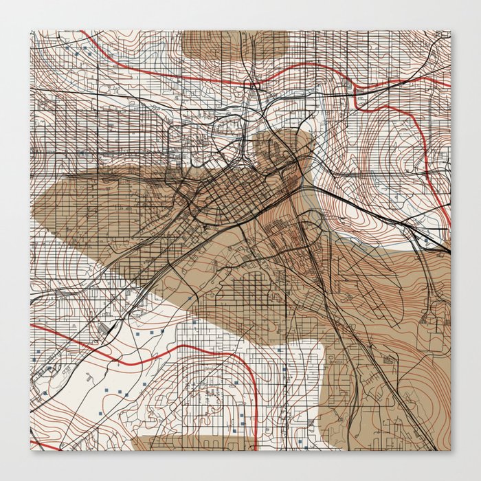 Saint Paul, USA - City Map Collage Canvas Print