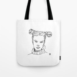 Young woman with pigtails Tote Bag