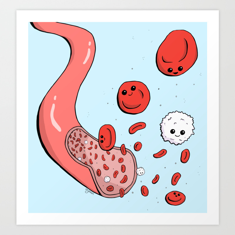 Cute Blood Cells Art Print By Cryssari Society6 Cell smiling illustrations & vectors. cute blood cells art print by cryssari