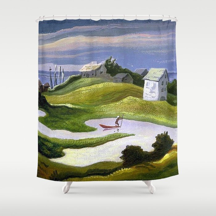 Thomas Hart Benton Chilmark Landscape Shower Curtain