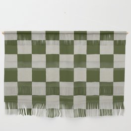 checkerboard hand-painted-olive Wall Hanging