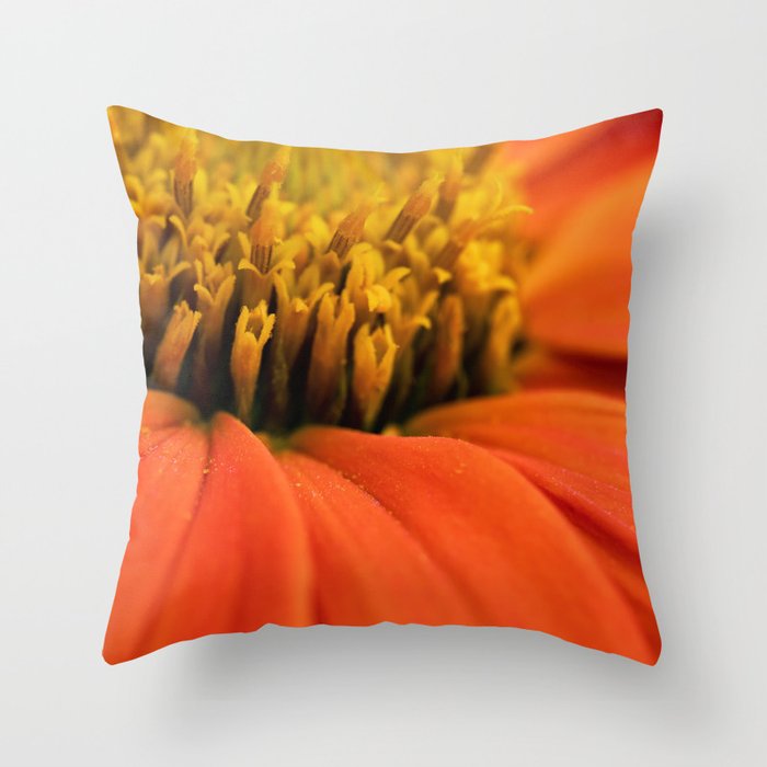 Magnificent Orange Dahlia Topmix Macro Throw Pillow