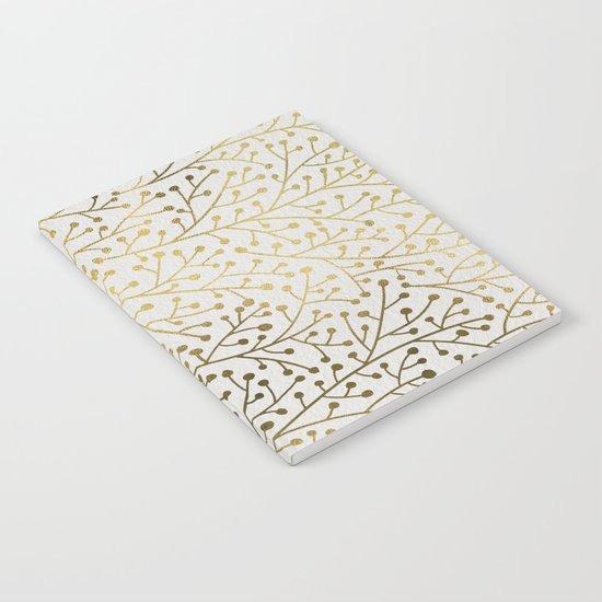 Gold Berry Branches Notebook