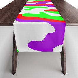 Camouflage Pattern Neon Green Grey Purple Red Table Runner
