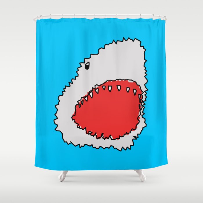 Shark Teeth Shower Curtain By Eviltalkingham Society6 Shark Teeth Shower Curtain
