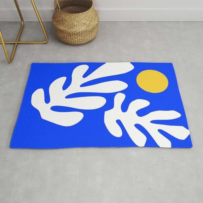Henri Matisse Leaves Deep Blue Rug By Historia Fine Art Gallery Society6