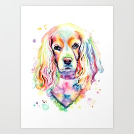 Rainbow Cocker Spaniel Art Print