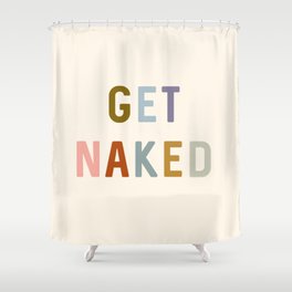 Get Naked, Modern Bathroom Decor Shower Curtain