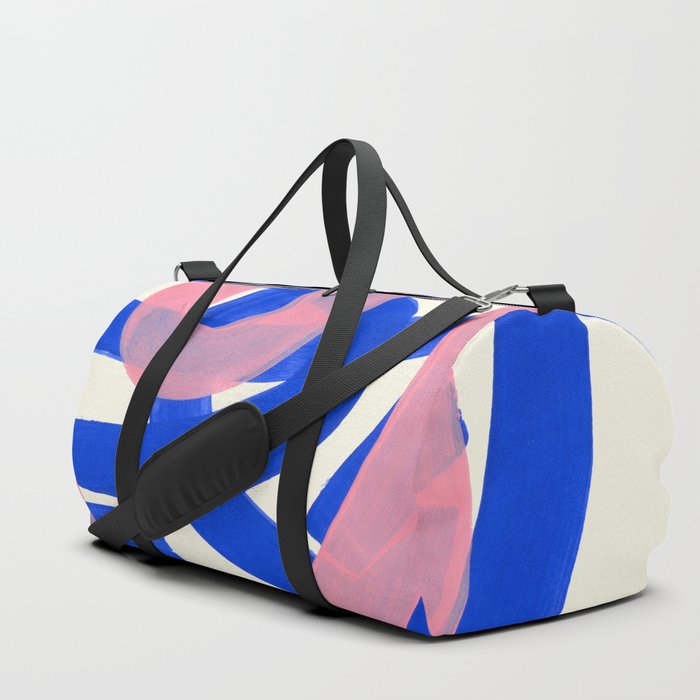 Tribal Pink Blue Fun Colorful Mid Century Modern Abstract Painting Shapes Pattern Duffle Bag