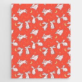 Lunar Bunnies - Red Jigsaw Puzzle