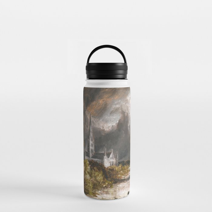 Cathedral and English Landscape art by John Constable Water Bottle