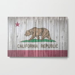 California State Flag Rustic Barn Wall Print Metal Print