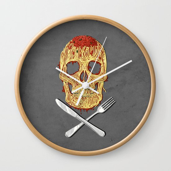 Spaghetti Skull Wall Clock