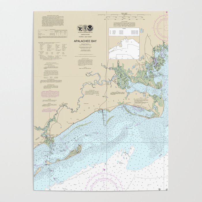 Apalachee Bay Florida Nautical Chart 11405 Poster