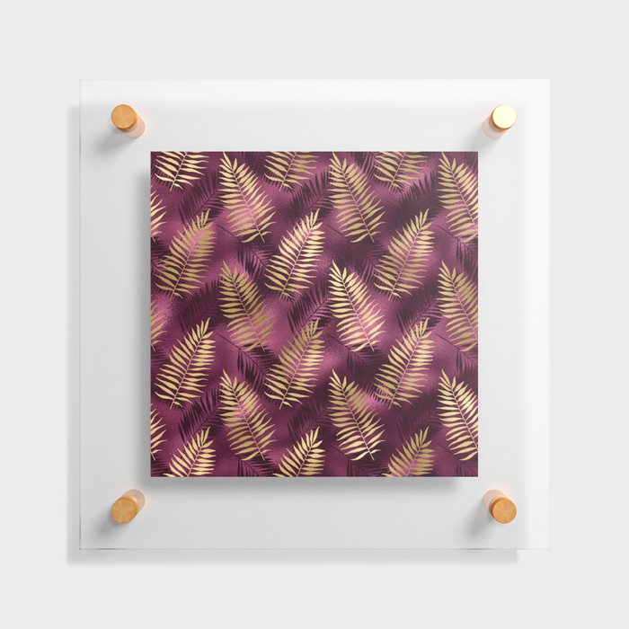 Burgundy and Gold Leopard Print Pattern 09 Floating Acrylic Print