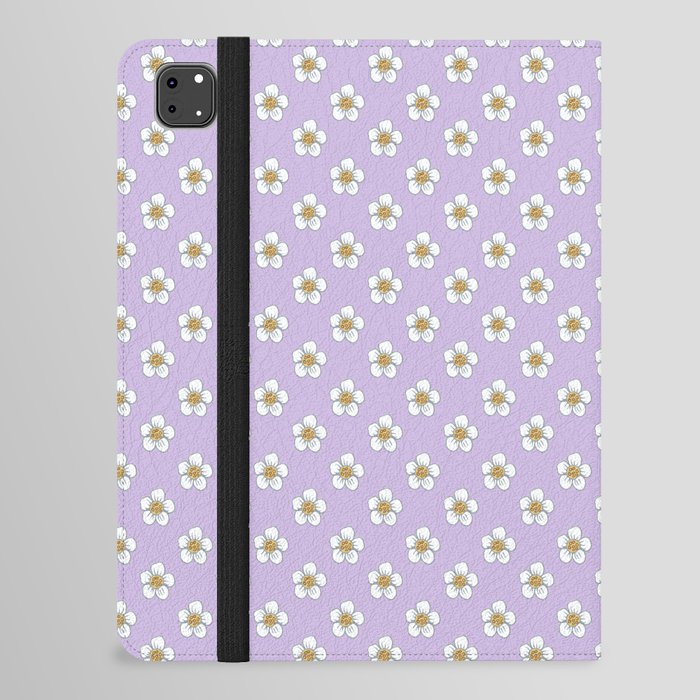 White Flowers on a Lavender Background iPad Folio Case