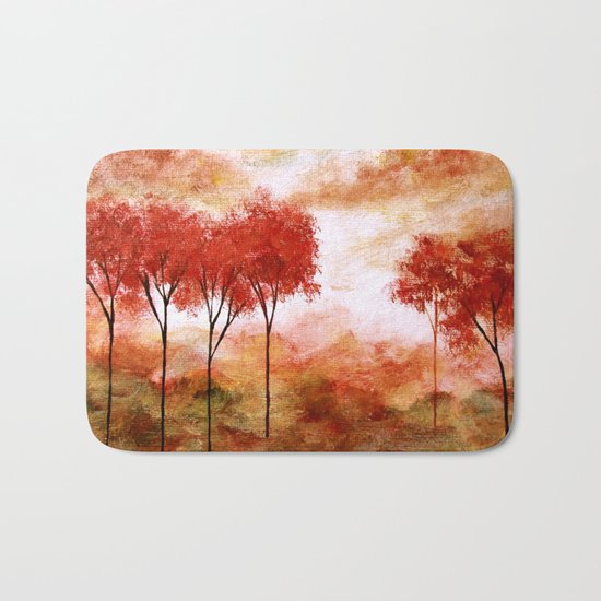 Burning Promise, Abstract Landscape Art Bath Mat