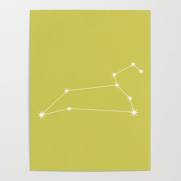 LEO Lime Green – Zodiac Astrology Star Constellation Poster
