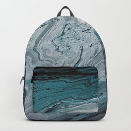 Blue Lagoon Paint Pour Backpack