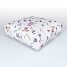 Colorful Orchids Flower Print Floral Pattern Outdoor Floor Cushion