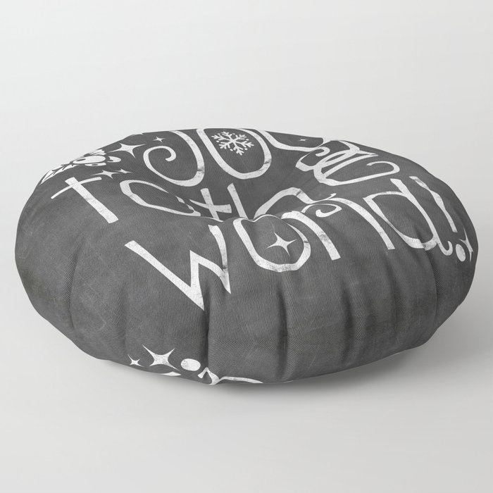 Joy to the world chalkboard christmas lettering Floor Pillow