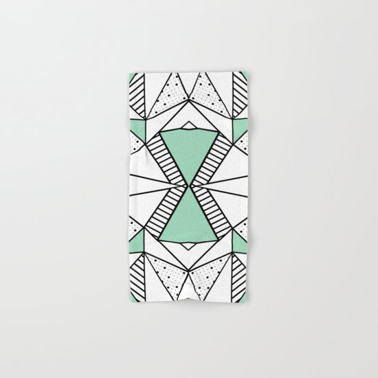Ab Lines and Spots Mint Hand & Bath Towel