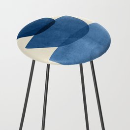 Abstract Shapes 37-Blue Counter Stool