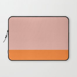 Orange and Blush Pink Solid Minimalist Colour Block Pattern Laptop Sleeve