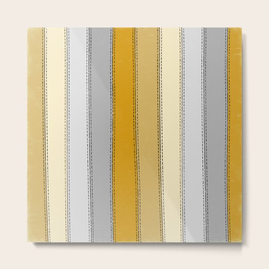 Yellow Lines Metal Print