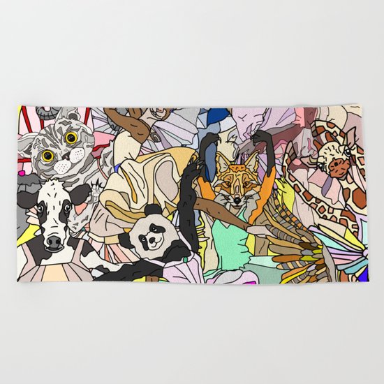 Party Animals Dancing Beach Towel