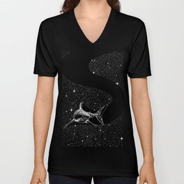 Starry Shark V Neck T Shirt