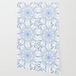 Blue Flower Outline Wallpaper