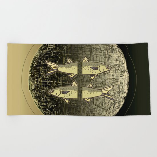 Planetary Mood 5b / Vertical Divergence 10-02-17 Beach Towel