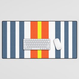 Mitchell Stripe Red White And Blue With Yellow Desk Mat