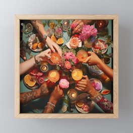 Festive Celebration + Toast Framed Mini Art Print