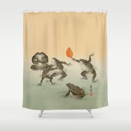 Frog Sumo - Ohara Koson Shower Curtain