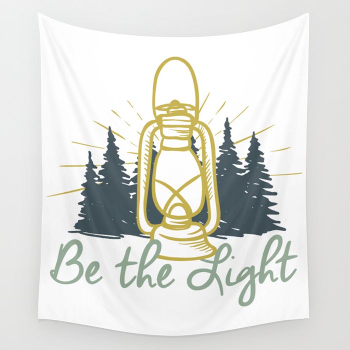 Be the Light Christian Inspiration Lantern  Wall Tapestry