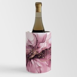 Burgundy Red Wine Gold Abstract Ink Wine Chiller