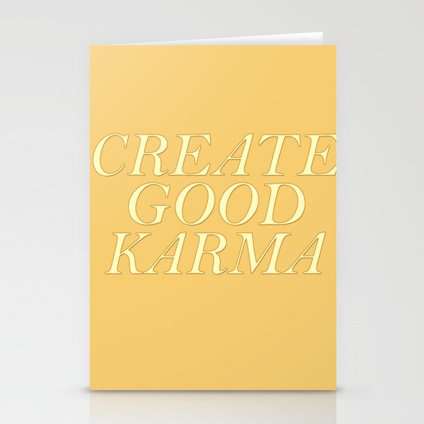 Create good karma - lovely positive humour lettering Stationery Cards