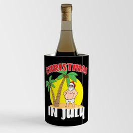 Christmas In July Santa Claus Beach Wine Chiller