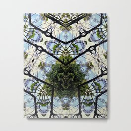 Natural Pattern No 1 Metal Print | White, Mirrored, Sky, Wallpaper, Shapes, Trees, Byronbay, Intricate, Foliage, Green 