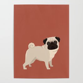 Pug on Terra Poster