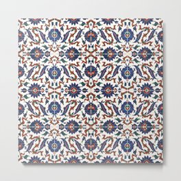 Iznik Pattern Red Blue White Metal Print | Slingchair, Cobaltblue, Decoration, Floral, Photo, Anatolia, 15Thcentury, Ottoman, Leadglaze, Turkey 