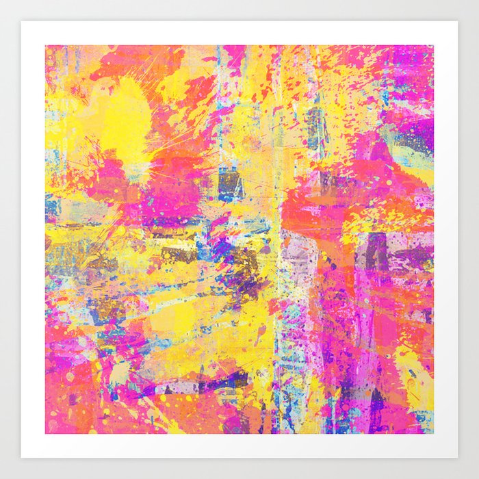 Always Look On The Bright Side - Abstract, textured painting Art Print