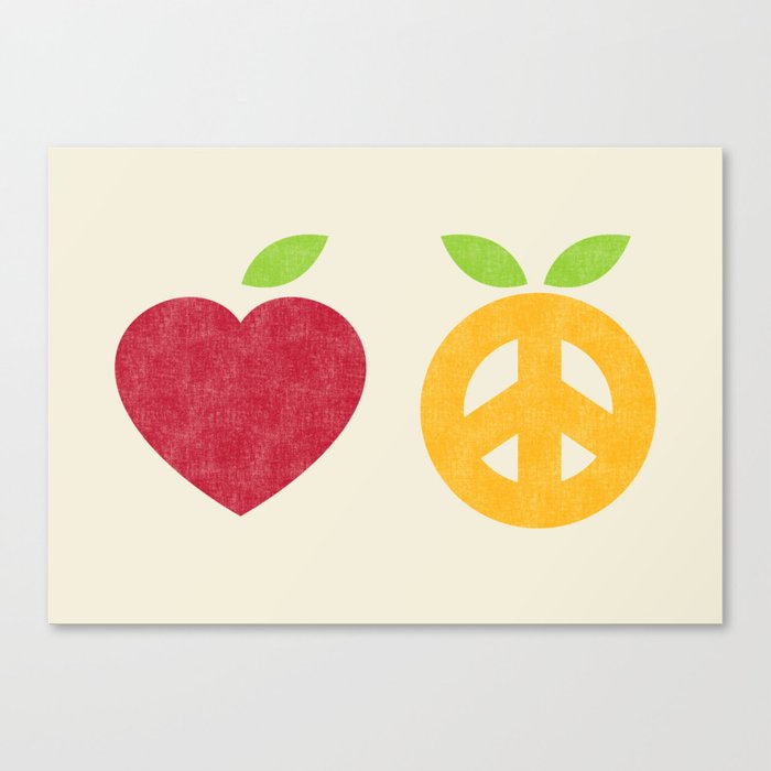 Apple and Orange - Love and Peace Canvas Print