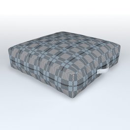 Blue Grey Clan Clark Tartan Plaid Pattern Outdoor Floor Cushion