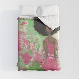 Dripping Pink and Green Angel Duvet Cover