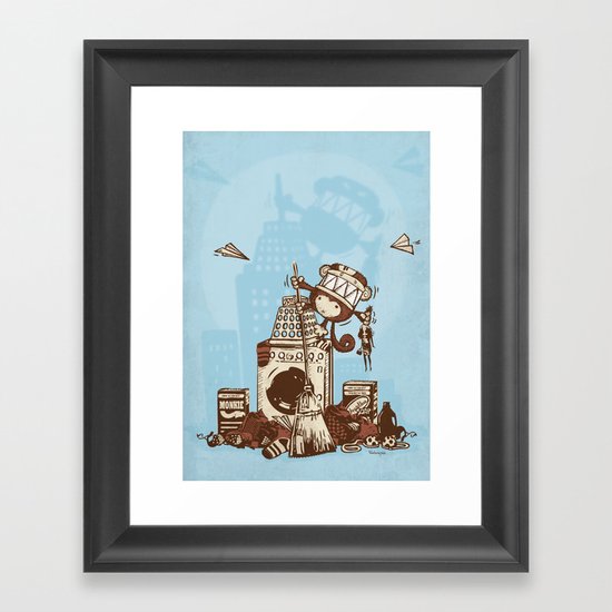 Laundry Monkie Framed Art Print