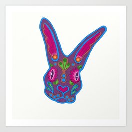 Sugar Skull Bunny Art Print