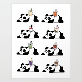 Wall of Boba Pandas Art Print